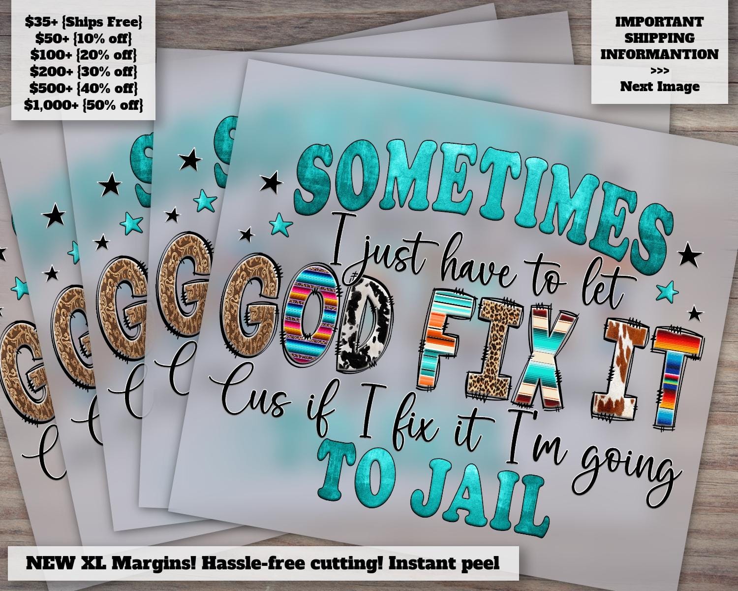 Sarcastic Funny Quotes, Heat Transfer Designs, Ready to Press, Sassy Sayings, Downloadable DTF, Let God Fix it Humor
