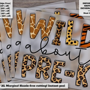 Leopard Print Pre-K Teacher Squad, Back to School Heat Press Design, Ready to Press First Day of School Crew, DTF, Wild About Pre-K