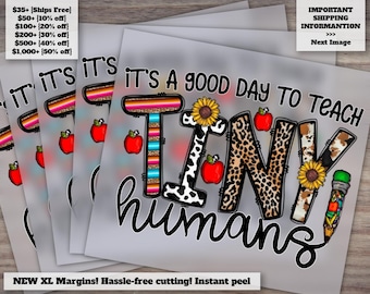 It&#39;s A Good Day To Teach Tiny Humans Dtf, Teacher Dtf, Digital Transfer Print, Leopard, Apple, Print Transfer, Templates, Pencil, Clipart