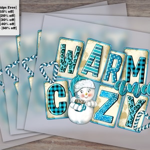 Winter Warm and Cozy Design, Ready to Press Heat Transfer, Winter Vibes, Cozy Season, DTF, Ready for Download