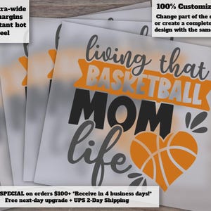 Basketball Mom Life DTF - Transferencia de calor de archivo cortado listo para presionar - Diseño de camiseta y cotización DTF
