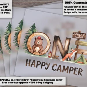 One Happy Camper Kids Heat Transfer DTF for T-Shirts and Sweatshirts