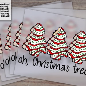 Christmas Tree Design for Snack Cake Transfers, Ready-to-Press Heat Transfer, DTF, Ideal for Transfer Making