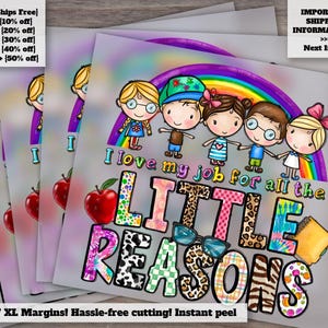 Teacher Appreciation Retro Digital Design - Ready-to-Press for Daycare and School Educators, Heat Transfer File, DTF, Ready for Download