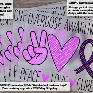 August Cure Awareness: Purple Ribbon Sublimation - Optimized for Heat Transfer, DTF, and Ready-Press Techniques image 1