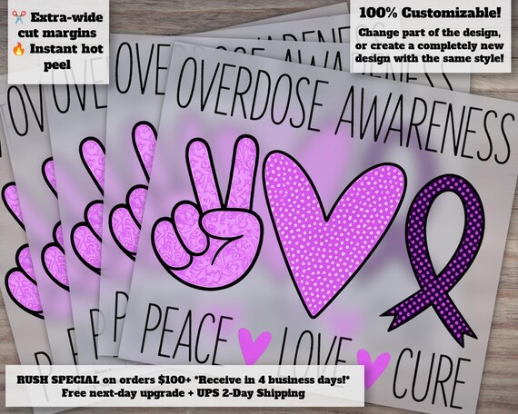 August Cure Awareness: Purple Ribbon Sublimation - Optimized for Heat Transfer, DTF, and Ready-Press Techniques