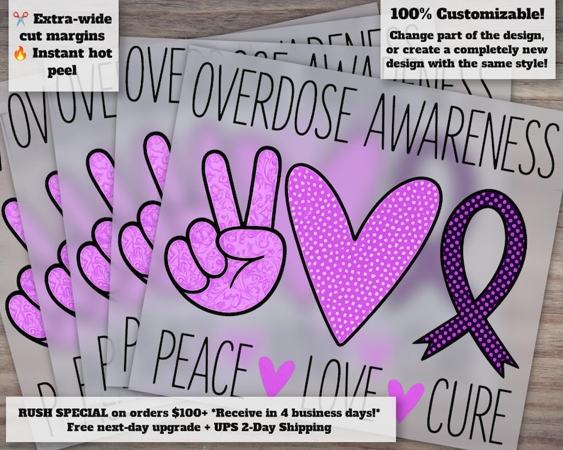 August Cure Awareness: Purple Ribbon Sublimation - Optimized for Heat Transfer, DTF, and Ready-Press Techniques image 1
