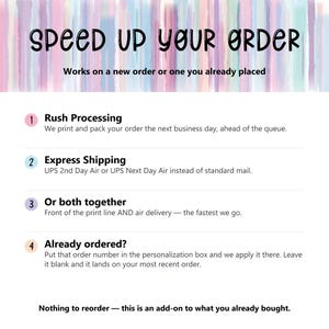 Order Upgrade - Rush Processing or UPS 2nd Day and Next Day Air Shipping - Speed Up a New or Existing Order