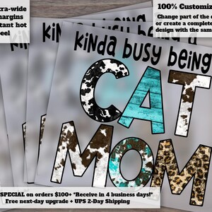 Busy Cat Mom Design for Press, Heat Transfer, DTF - Ideal for Printing - Ready to Download zdjęcie 1