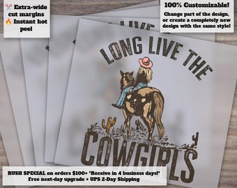 Long Live the Cowgirls | Retro and Western Designs for T-Shirt, Heat Transfer, Ready-to-Press DTF Designs