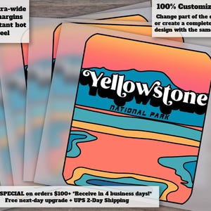 Retro Yellowstone National Park Shirt Design, Vintage Heat Transfer, Ready-to-Press DTF, Clipart Design image 1