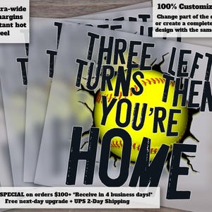 Home Themed Softball Encouragement Design - Ready to Press, Heat Transfer and DTF for Craft and DIY Projects