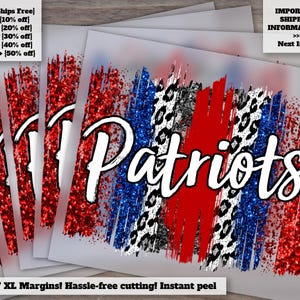 Full Color Dtf , Heat Transfer for Patriots Football Fans: Easy-to-Apply Ready-to-Press Sublimation Transfers.