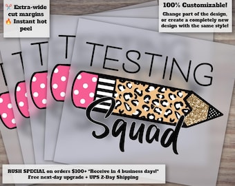 School State Test Teacher Design | Ready to Press Heat Transfer | Testing Squad DTF Sublimation