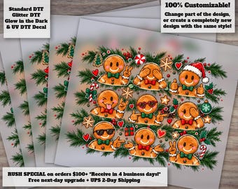 Gingerbread Christmas DTF Transfer | Merry Christmas Tis The Season Coquette Cookie Cakes Ready to Press Heat Transfer