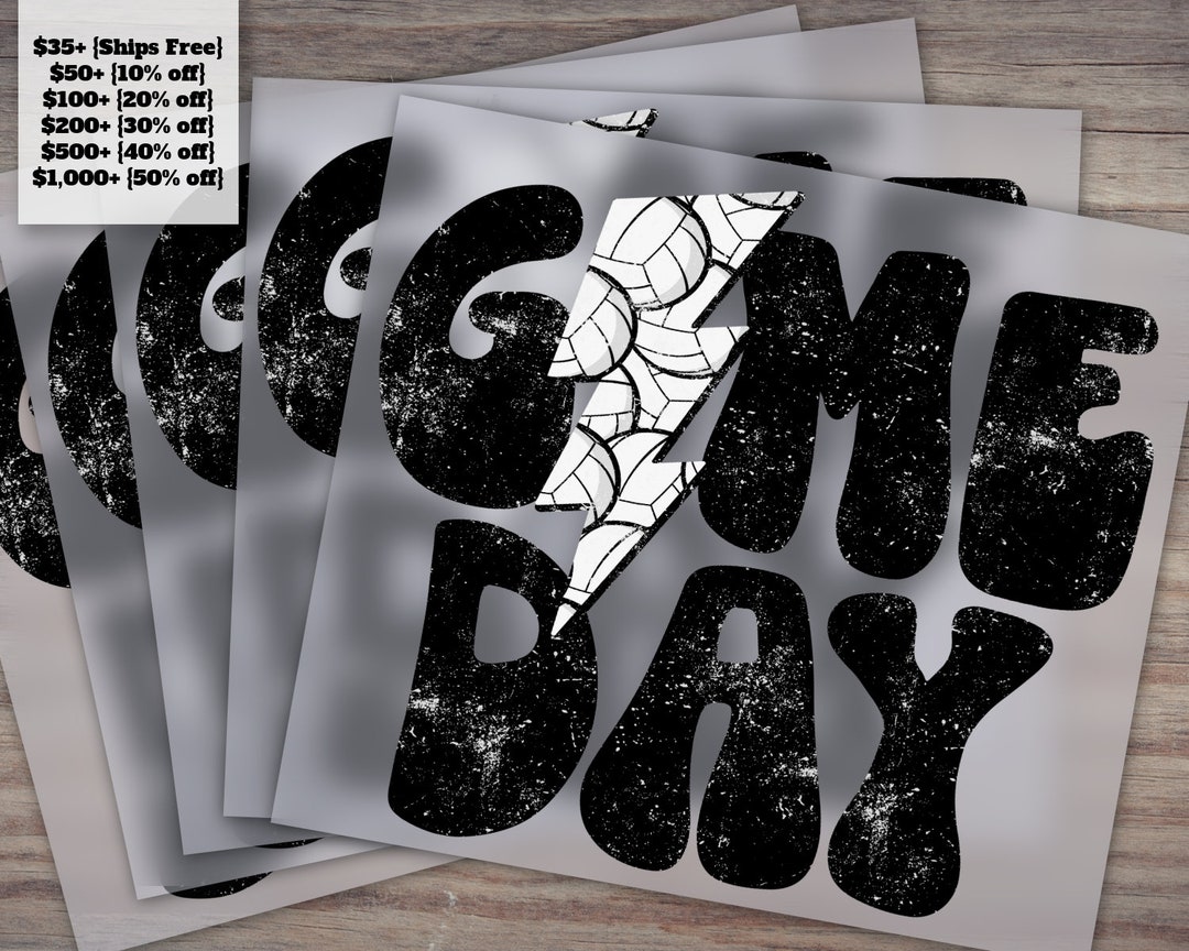 Retro Game Day Volleyball Lightning Bolt Dtf, Digital Transfer Print