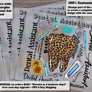 Dental Assistant and Nurse Sunflower Design, Tooth and Toothpaste Illustration, Ready for Heat Transfer, Mask Press-Ready, and DTF