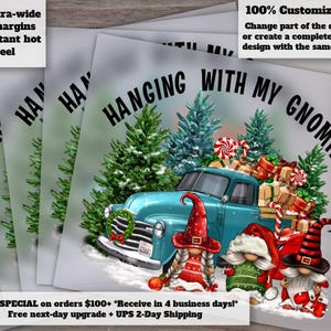 Custom Christmas Gnomes DTF Transfer Print Ready to Press for Sublimation | Western Cows, Christmas Truck Gnomes Designs