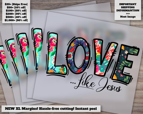 Diseños de transferencia térmica y DTF de fe cristiana: Sublimación del  amor de Jesús, listos para imprimir