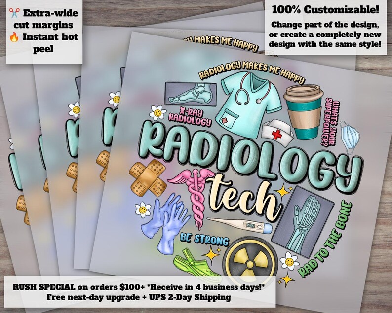 Radiology Tech Humor Design | Western Nurse Heat Transfer | Funny RT Quotes | Ready to Press DTF | Radiology Gift Ideas image 1