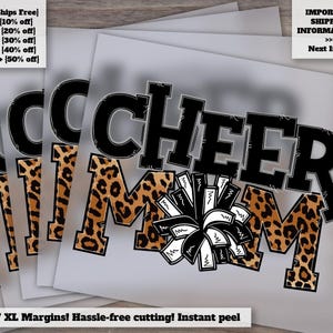 Cheer Mom Trendy Heat Transfers, DTF Press-Ready Designs, Ideal for Cheer Apparel, DTF Mom Transfer