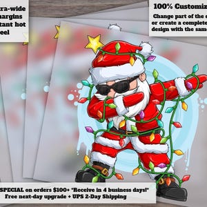 Santa Design, Holiday Dtf Prints, Ready For Press, Xmas Dtf Transfer, Sublimation Heat Transfer, Cool Santa Design, sublimation bundle