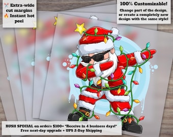 Santa Design, Holiday Dtf Prints, Ready For Press, Xmas Dtf Transfer, Sublimation Heat Transfer, Cool Santa Design, sublimation bundle