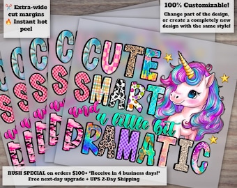 Dramatic Unicorn Design for Heat Transfer, DTF, Ready to Press - Cute, Smart, and a Bit Dramatic