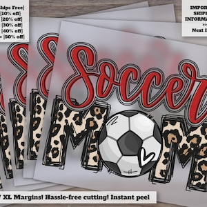 Custom Soccer Mom Red DTF Print Transfer Ready to Press