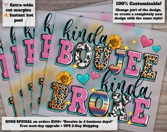 Western Boujee Heat Transfer Design - Ready to Press, DTF, Fashion-inspired, Affordable, Unique Style - Optimized for Etsy Shop