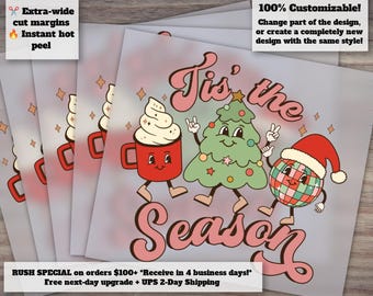 Christmas Digital Transfer Dtf, Retro Christmas Dtf, Tis The Season Dtf, Digital Transfer Prints, sublimation Print