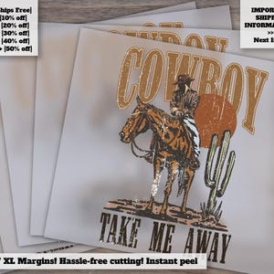 Western Cowboy Retro Designs | Heat Transfer Ready to Press | DTF Shirt Design