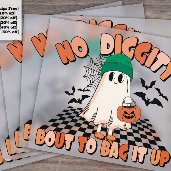 Cute Ghost Halloween DTF Transfers - Kids Trendy DTF Prints, Ready to Press Heat Transfers, Halloween DTF