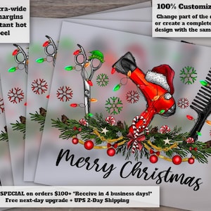 Hair Stylist Christmas Design | Merry Christmas Hair Dryer and Comb | Western Heat Transfer and DTF Ready for Press