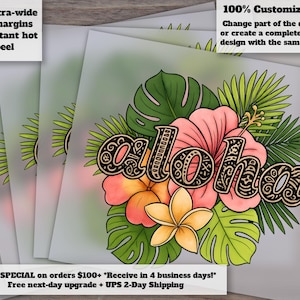 Tropical Aloha Monstera Design Sublimation DTF Heat Transfer for Summer Beach Vibes