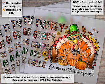 Turkey Dtf, Fall, Turkey Gravy Beans And Rolls Let Me See That Casserole, Autumn Dtf, Thanksgiving Dtf, Digital Print, Sublimation Print