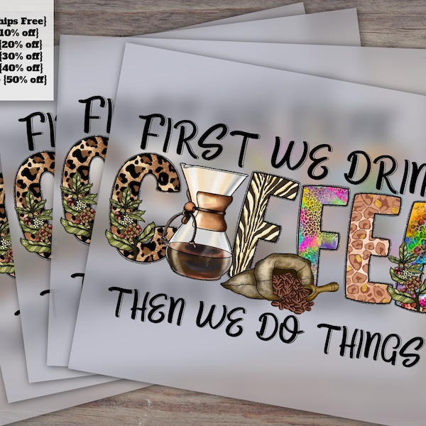 Ready to Press Custom Dtf Print, Western Design, Sublimation, Coffee, Leopard | Dtf Transfer, Screen Print Transfer