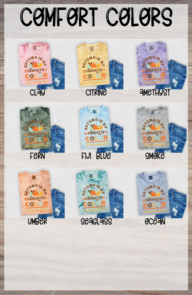 Autumn-Themed Fall Designs, Thankful Clipart, Shirt Design for Thanksgiving, Ready to Press, Heat Transfer, DTF, Autumn is my Favorite Color image 7