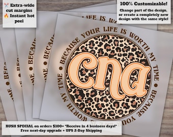CNA Nurse Leopard Design for Shirt - Nurse Assistant, Heat Transfer, Ready-to-Press Design, DTF, Fashion Print for Nursing