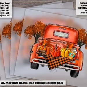 Fall Truck Dtf, Digital Transfer Graphics, Fall Digital Transfer Prints, Print Transfer, Fall Truck Print, Pumpkins Truck