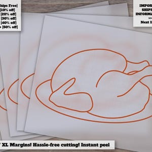 Thanksgiving Turkey Outline, Fall and Autumn Heat Transfer, Happy Turkey Day Cut Files for Cricut and Silhouette, Ready to Press DTF