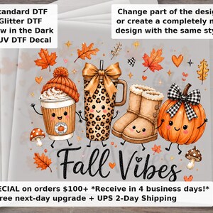 Fall Basic , Fall Is Calling Doodle , Cute Autumn Friends Design, Pumpkin Spice Latte , Cozy Fall , Pumpkin Shirt Design DTF Transfer Ready