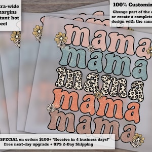 Leopard Print Mama Shirt Design for Mother's Day - Ready to Press Heat Transfer Design - Perfect for DTF Applications