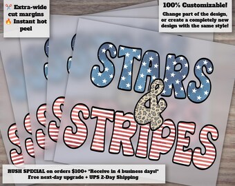 Leopard Star and Stripe Designs - Ready to Press for Heat Transfer or Direct-to-Film