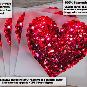 Red Glitter Heart DTF Heat Transfer Retro Sparklecore Valentine Design