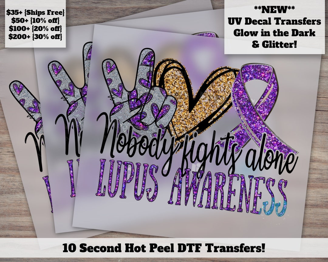 Lupus Awareness Design Heat Transfer Ready Peace Love Cure Etsy
