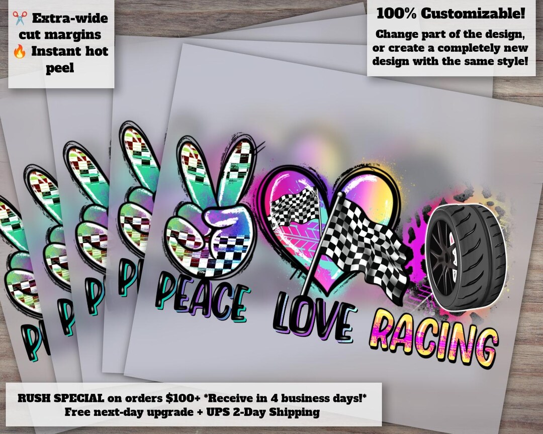 Peace Love Racing Vector Peace Love Racing Design | Race Sport Art for Game Day | Ready to Press ...