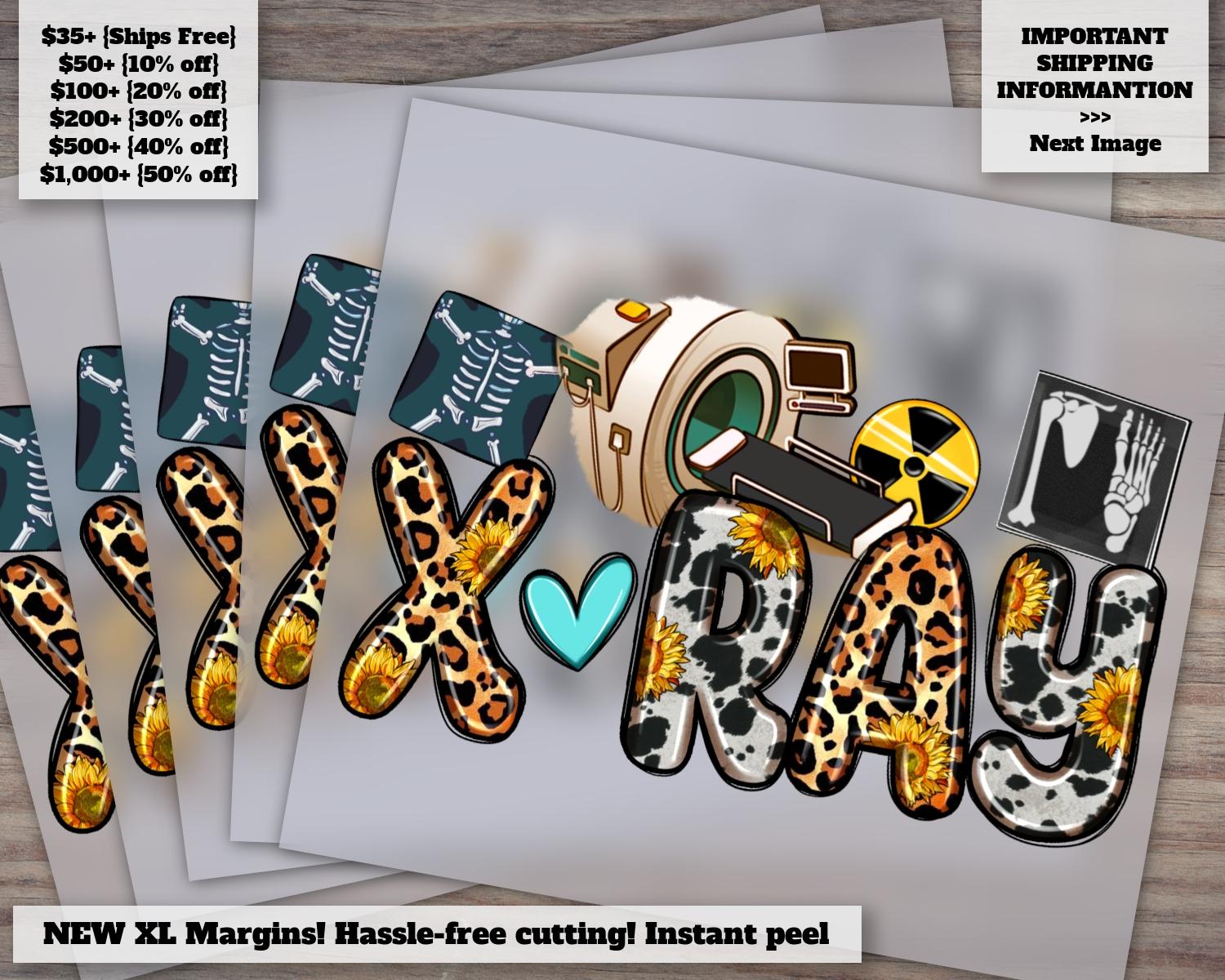 Radiology Technician and Nurse X-Ray Design, Western Style, Ready to Press, Heat Transfer, DTF - for Sublimation Use