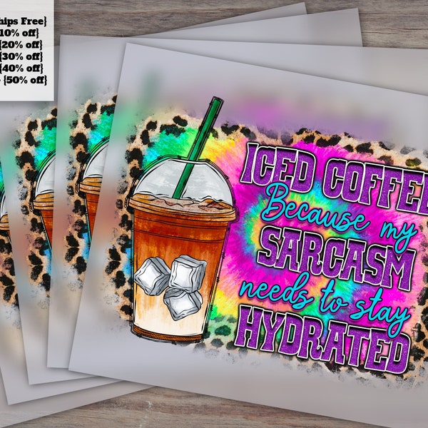 Iced Coffee, Dtf Print Transfer, Digital Transfer Dtf, Iced Coffee Dtf, Waterslide Dtf, Heat Press File, Digital Print, Funny Dtf