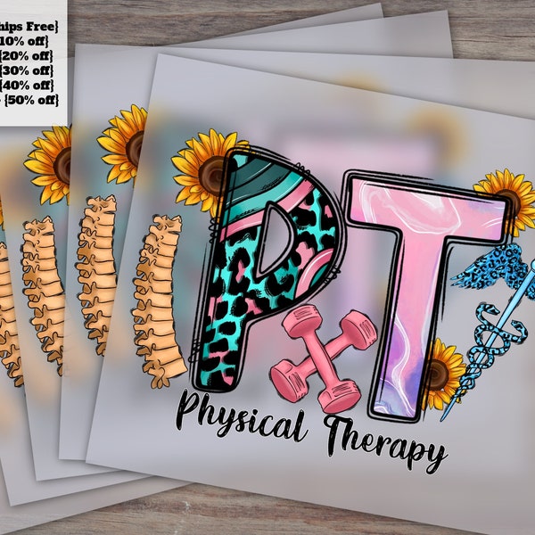 Physical Therapy and Nurse Designs, Western Heat Transfer, DTF Ready to Press, Therapy Designs for Sublimation